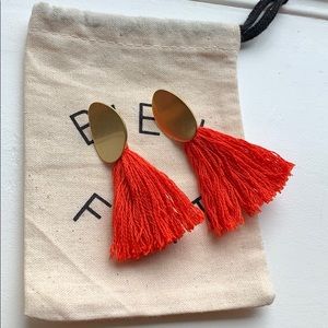 Coral Madewell tassel earrings